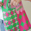 Knitted Bag #1 Summer Green and Pink
